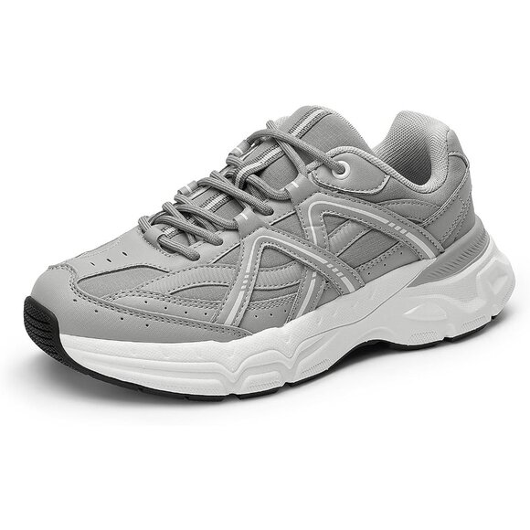 Dream Pairs Women Grey Platform Chunky Fashion Sneakers And Walking Shoes - Picture 1 of 8